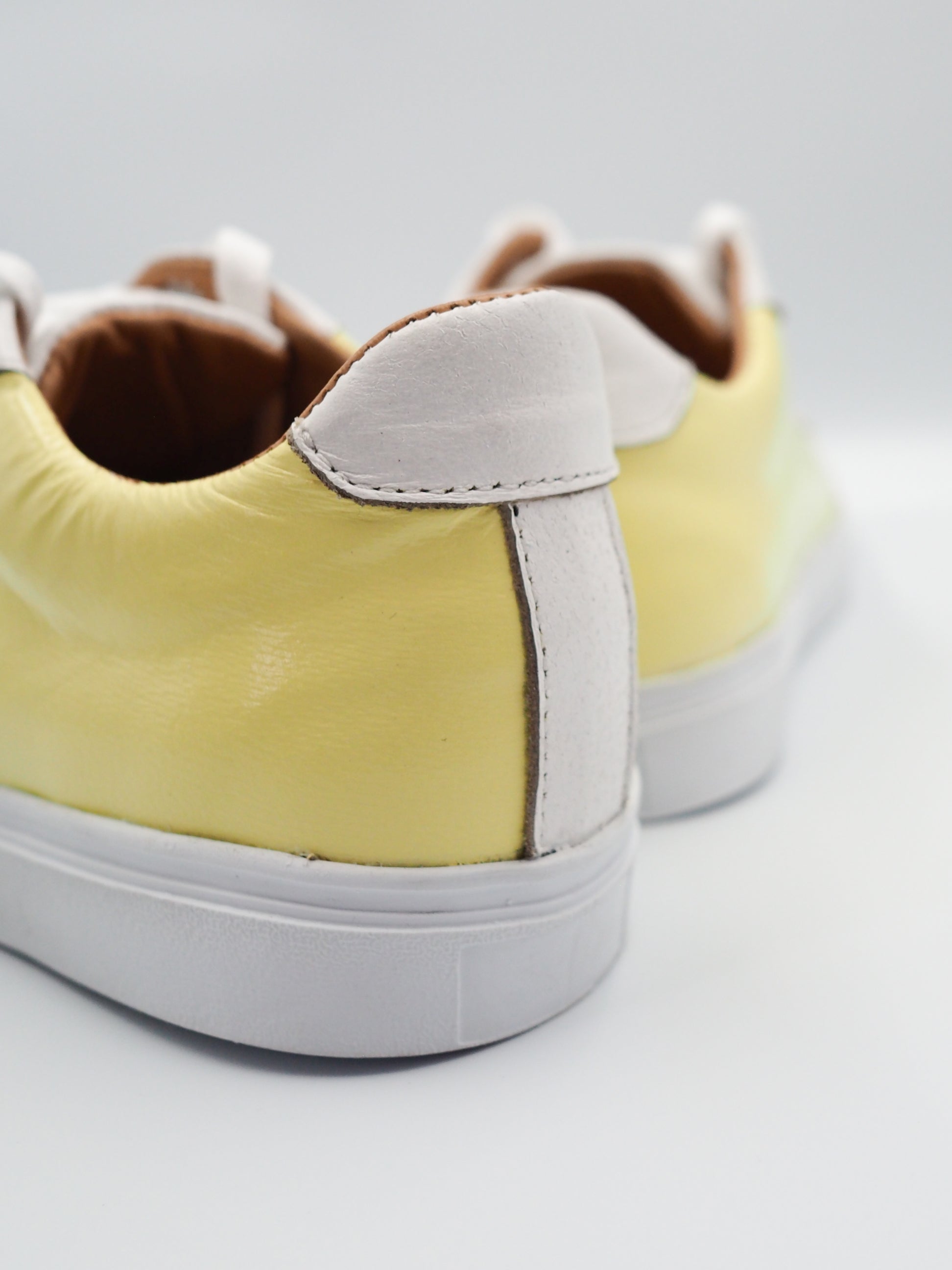 Tenis Miletto Piel Blanco - Amarillo