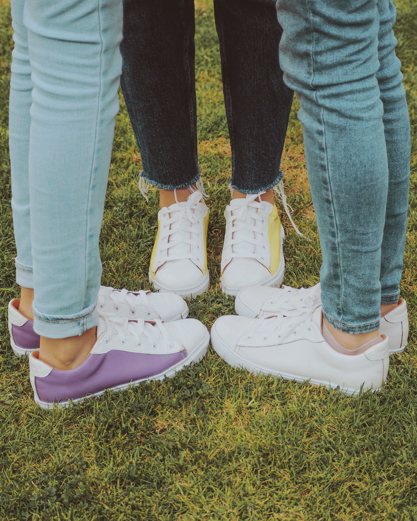 Tenis Miletto Piel Blanco - Amarillo